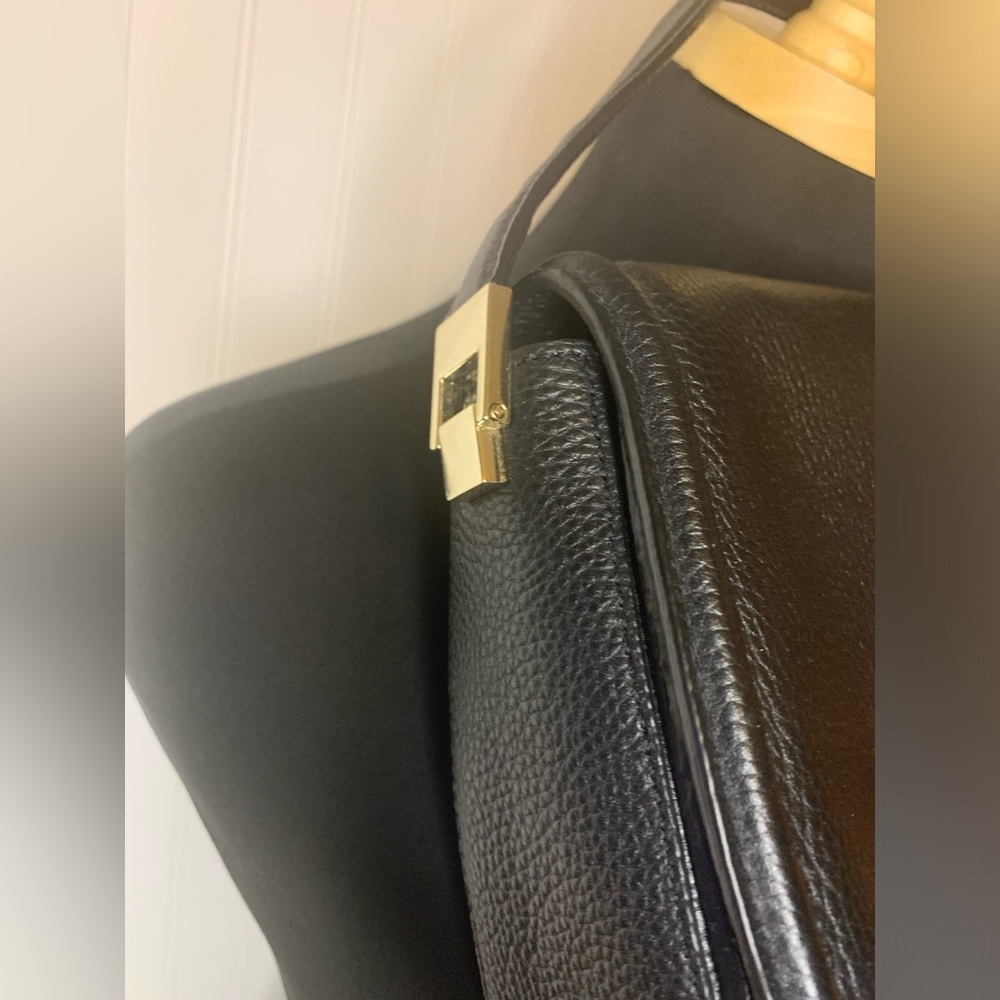 Kate Spade Oliver Street Sadelle Saddle Purse Black Pebble Leather Flap Med New - Picture 6 of 16